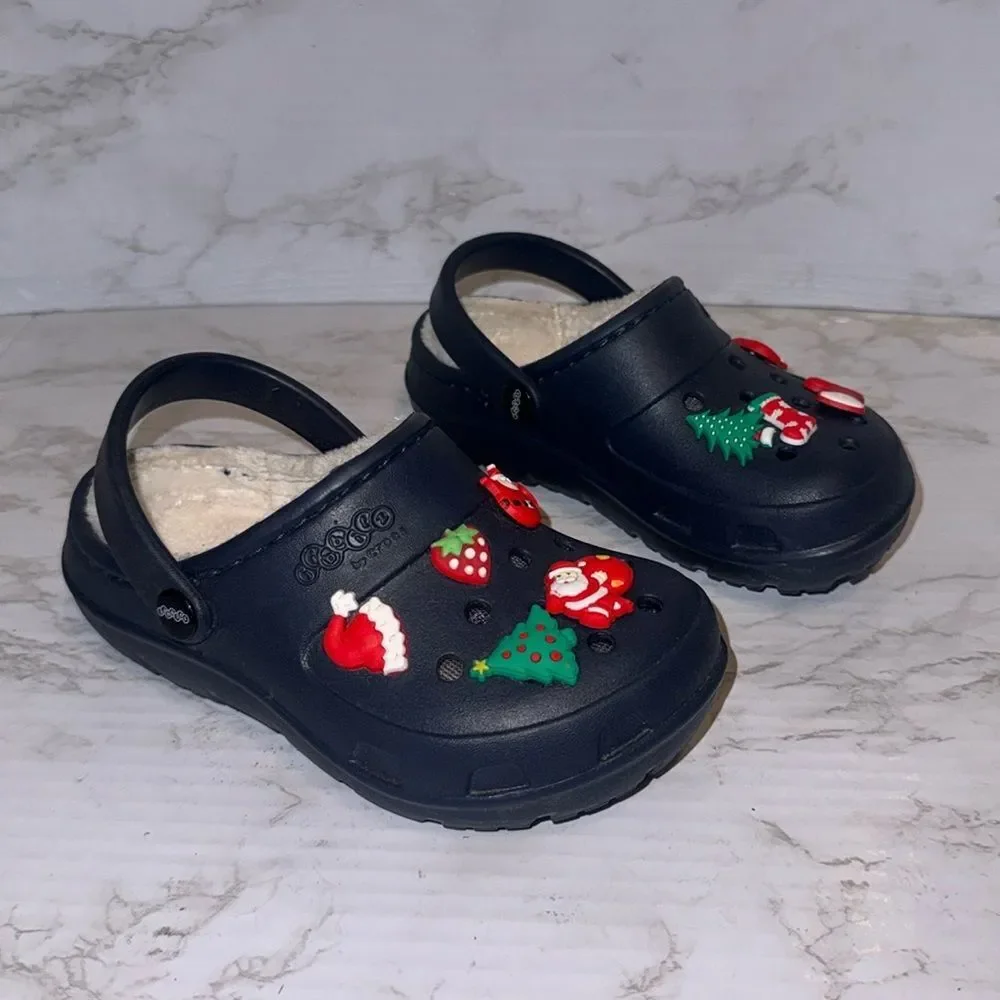 Crocs jibbets Christmas Santa theme sandals clogs shoes size 11